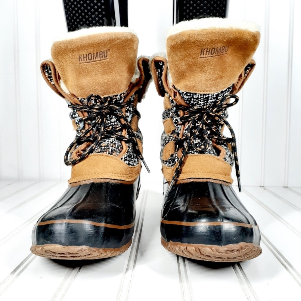 Khombu Jenna Rubber/Leather Duck Boots C533